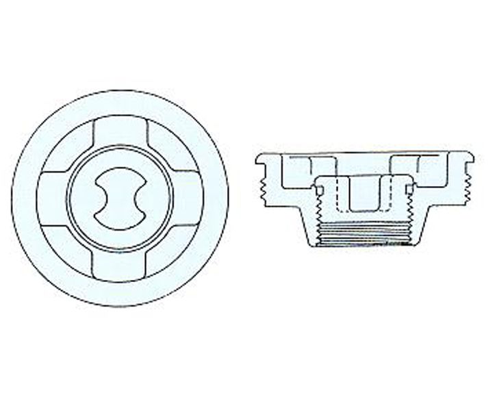 2” PP Stopfen BSP Gewinde mit 3/4” Loch und Stopfen