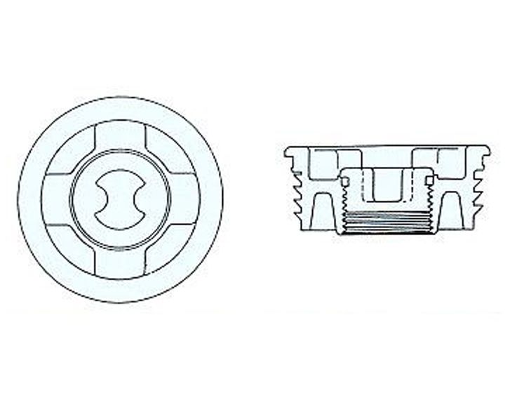 2” PP Stopfen Grobgewinde mit 3/4” Loch und Stopfen